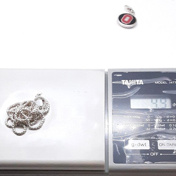 Sterling silver Ohio State Pendant/Charm necklace - Picture 7 of 9